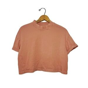 Simons | Icone Salmon Pink Crop Tee